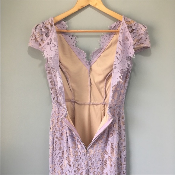 L’Atiste Lilac Purple Chantilly Lace Overlay Dress - Picture 3 of 6